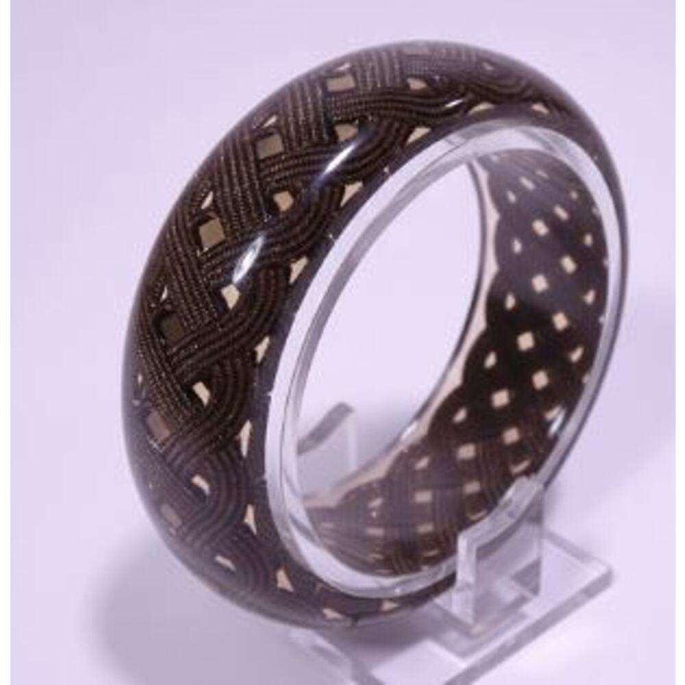 Pono by Joan Goodman Women's Metallic Braided Chunky Lucite Bangle Bracelet